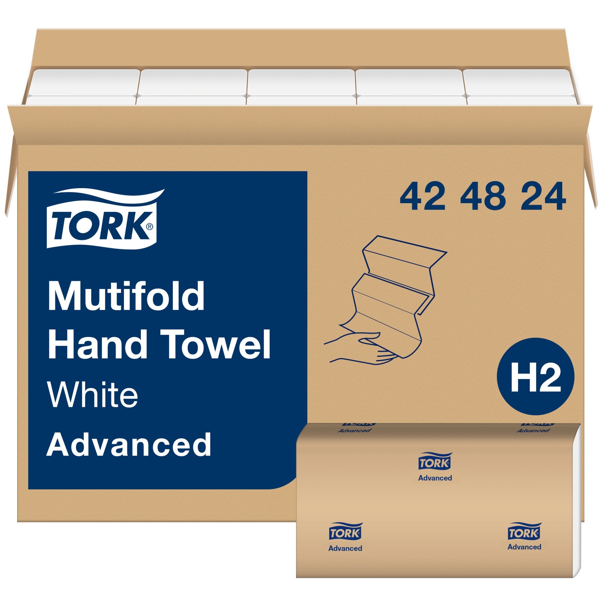 Essity 424824 Tork Hand Towels Multifold Advanced White 1-Ply 4000/Cs Essity 424824 Tork Hand Towels Multifold Advanced White 1-Ply 4000/Cs